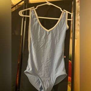Blue and white Yumiko leotard